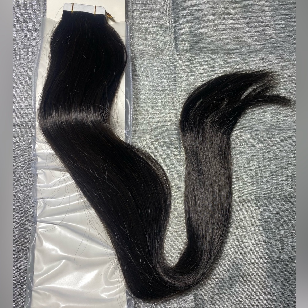 Barsdar Tape in Real Human Hair Extensions 22 Inch 20 Piece Color #1B